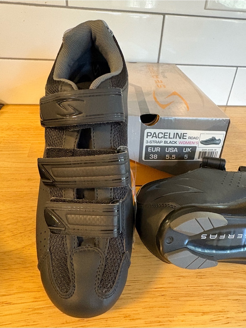 Celine Black Women's Athletic Cycling Shoes with Triple-Strap Closure